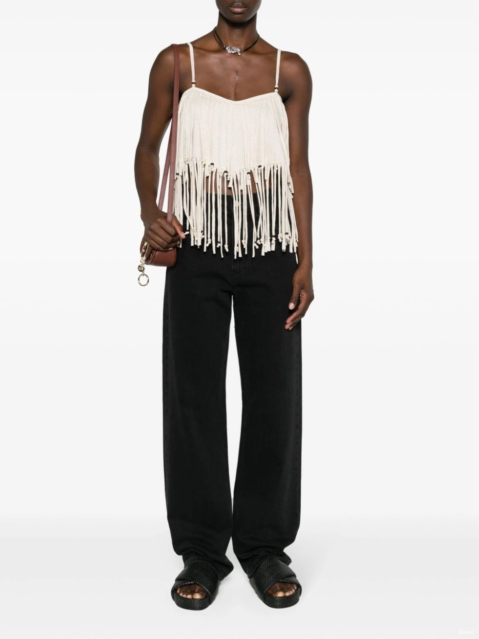 Cheap bead-detail top Women Monsoon crop Alanui fringed 0426